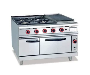 Gas Range with 4 Burners & Lava Rock Grill & Oven